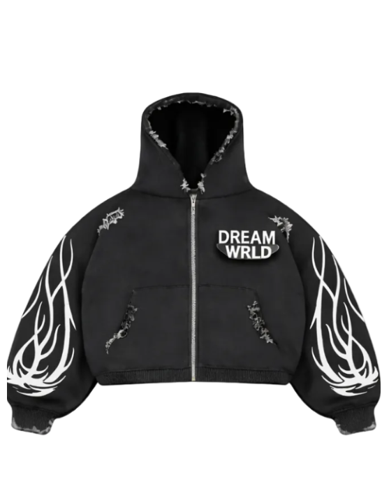 Black Graphic DreamWrld Zip Up Jacket