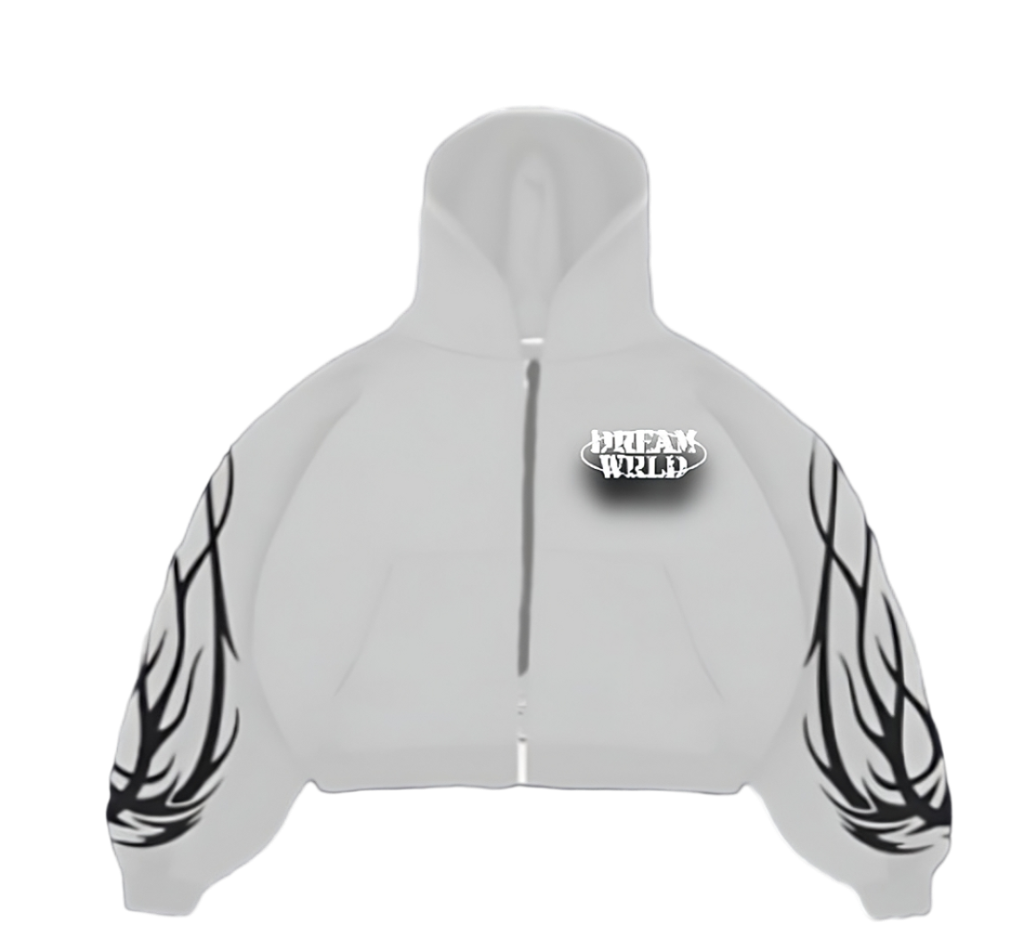 Grey Graphic DreamWrld Zip Up Jacket