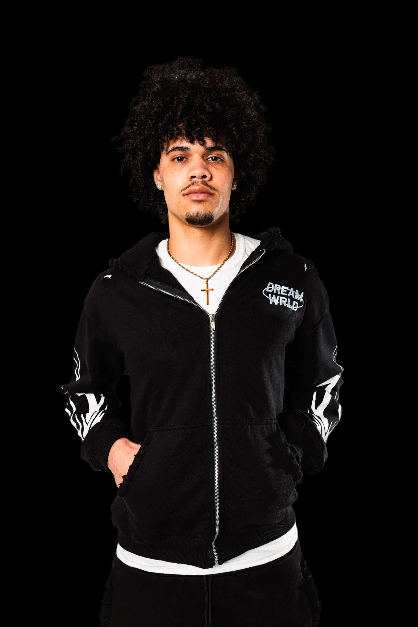 Black Graphic DreamWrld Zip Up Jacket