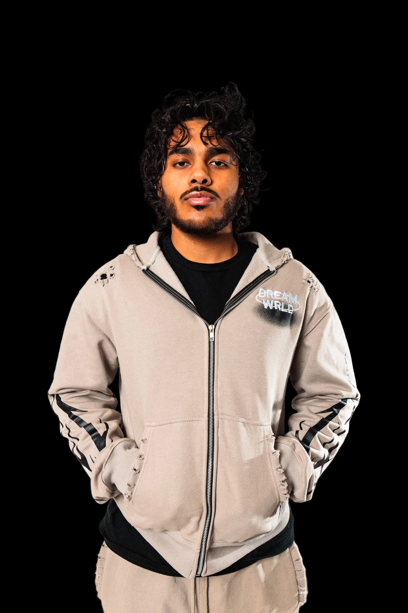 Grey Graphic DreamWrld Zip Up Jacket