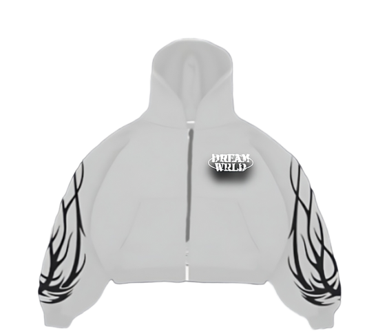 Grey Graphic DreamWrld Zip Up Jacket